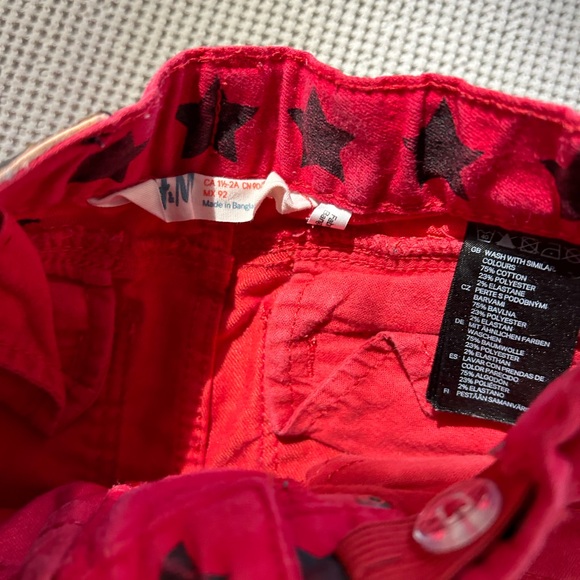 H&M Red Slim skinny Cut Jeans rockstar style 1.5 years -2 years 2t - Picture 3 of 9